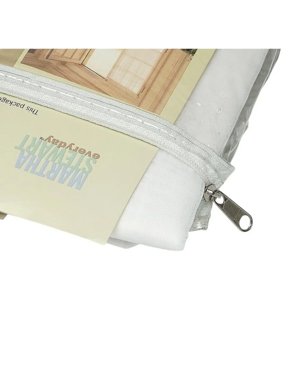 MARTHA STEWART Sheer Window Scarf White Voile 12ft Rectangle Vintage Curtain New
